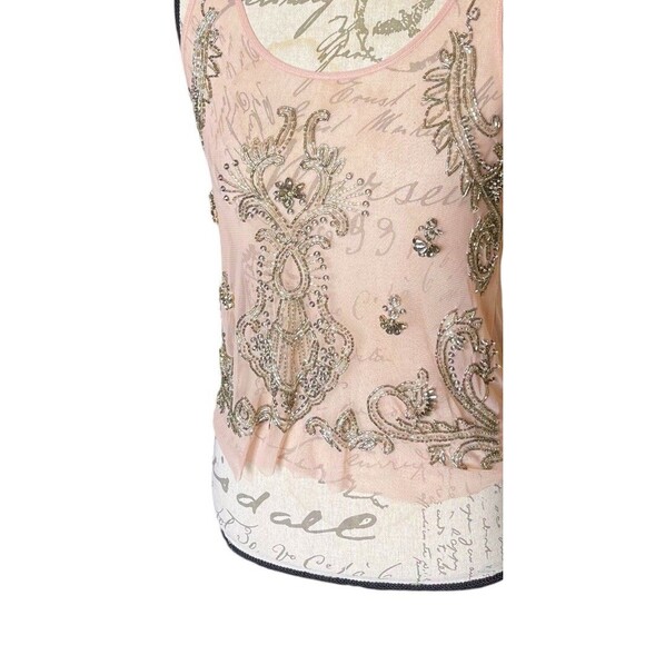 Topshop Womens Blouse Tank Sz 4 Soft Girl Romantic Neutral Cottagecore Boho - Picture 6 of 16